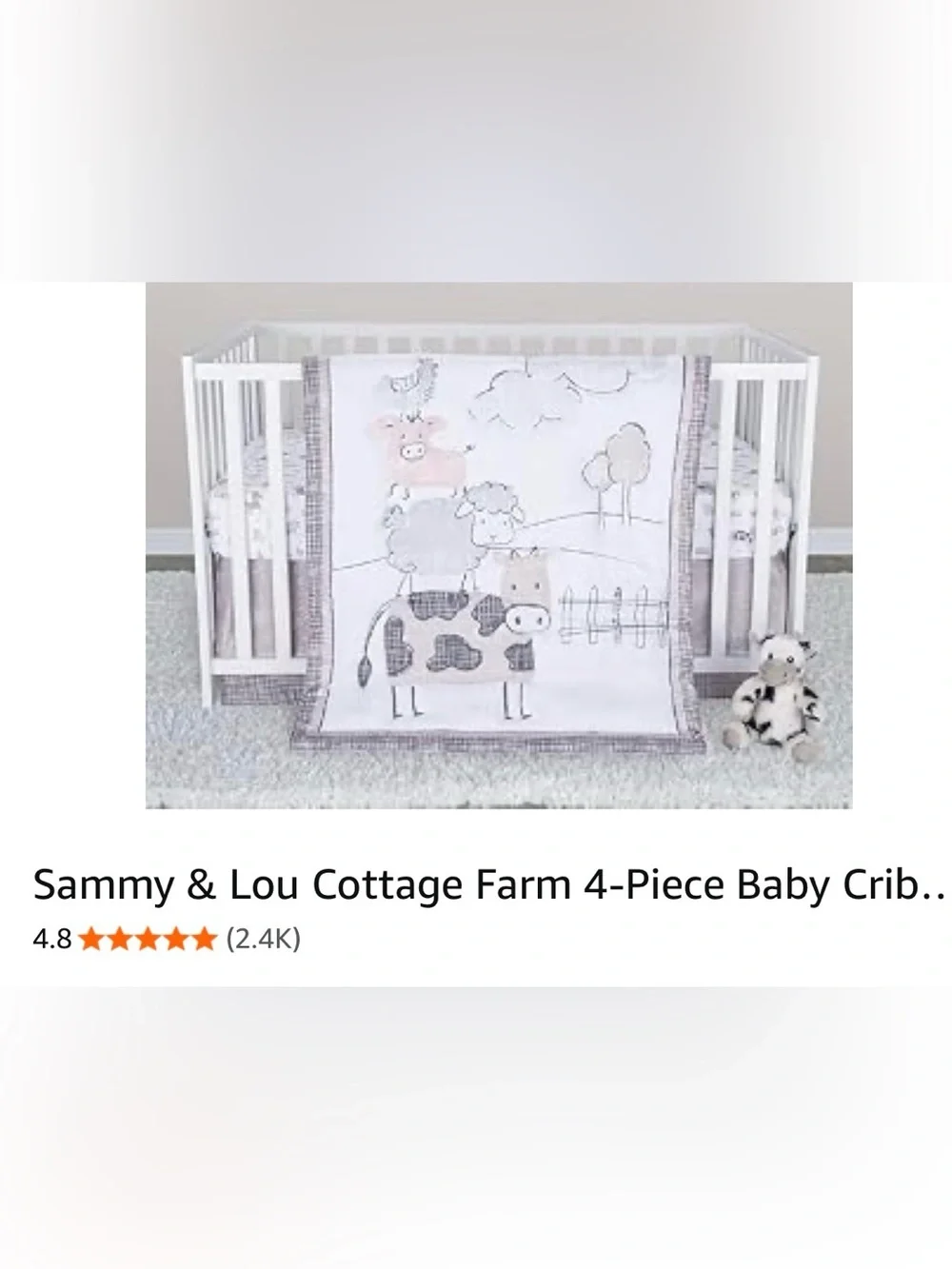 Sammy Lou Farm Animal Crib Sheet Set